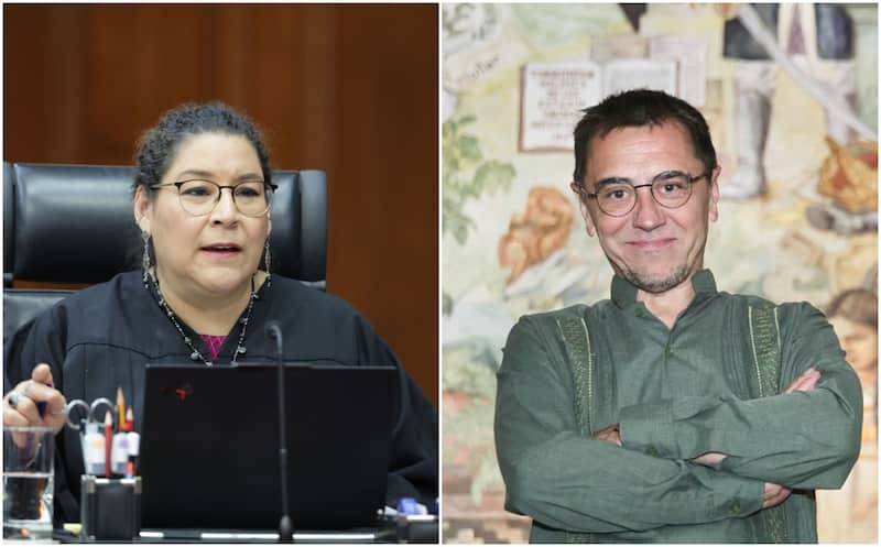 Imagen de la La ministra de la SCJN, Lenia Batres Guadarrama, quien recibió en la sede del máximo tribunal a Juan Carlos Monedero, político de la izquierda española.
