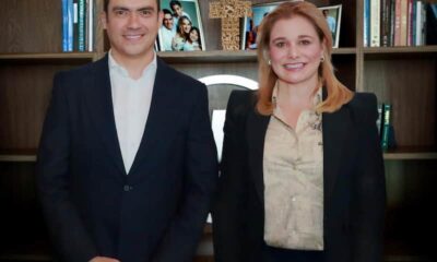 Jorge Romero, presidente nacional del PAN y Maru Campos, gobernadora de Chihuahua.
