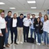 Autoridades del Partido Acción Nacional arribaron en dos vuelos a la capital para participar en la concentración de apoyo a la gobernadora María Eugenia Campos Galván