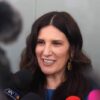 La diputada Kenia López Rabadán, presidenta de la mesa directiva en la Cámara de Diputados, durante un chacaleo en el Senado de la República.