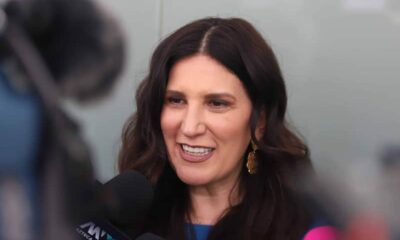 La diputada Kenia López Rabadán, presidenta de la mesa directiva en la Cámara de Diputados, durante un chacaleo en el Senado de la República.