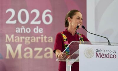 La presidenta Claudia Sheinbaum en un mitin en Teapa, durante la gira por Tabasco que realizó este 23 y 24 de mayo.