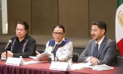 la secretaria de Gobernación, Rosa Icela Rodríguez; el secretario de Educación Pública, Mario Delgado Carrillo; y el director general del ISSSTE, Martí Batres Guadarrama, informaron sobre los avances y propuestas relacionadas con las principales demandas de los docentes