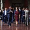 La presidenta Claudia Sheinbaum y el presidente de la FIFA
