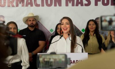 Jasmín Bugarín, senadora del PVEM, en conferencia de prensa