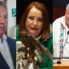 Higinio Martinez, Laura Itzel Castillo y  Manuel Huerta Ladrón, senadores de Morena
