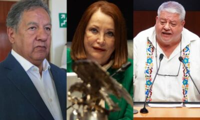 Higinio Martinez, Laura Itzel Castillo y  Manuel Huerta Ladrón, senadores de Morena
