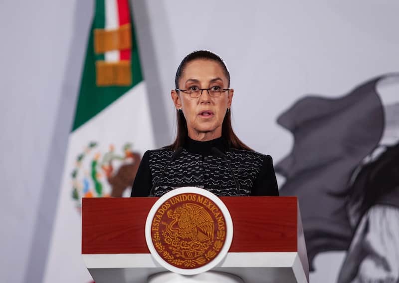 Claudia Sheinbaum durante conferencia de prensa en Palacio Nacional